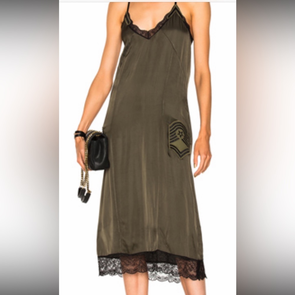 History Repeats military style slip dress .